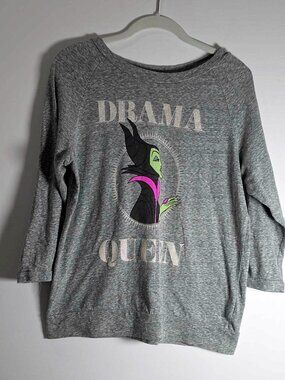 Disney "Drama Queen" Maleficent Sweatshirt, 3/4 Sleeve, Jr. Girls L (11-13)